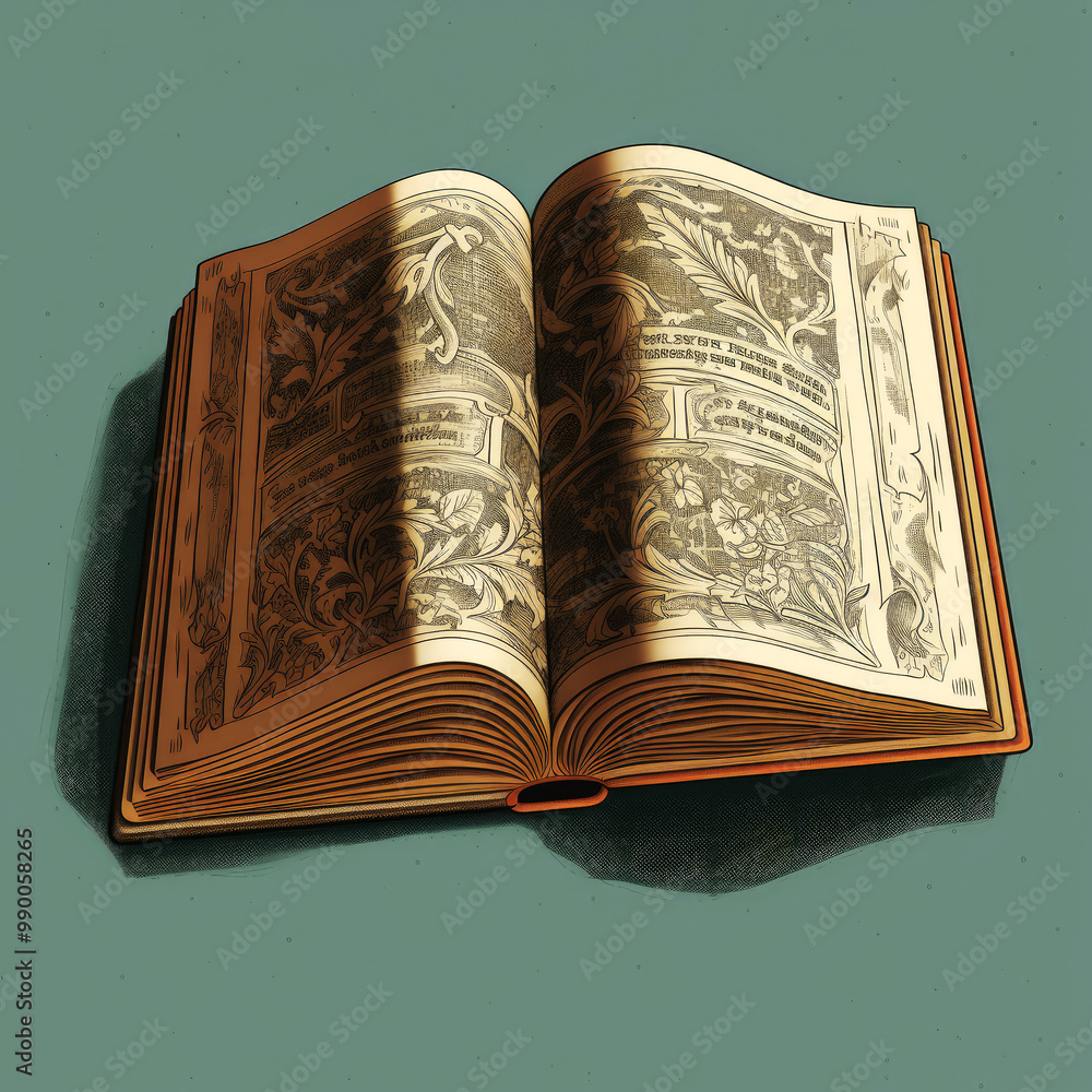 Fototapeta premium generated illustration of Islamic Holy Book 