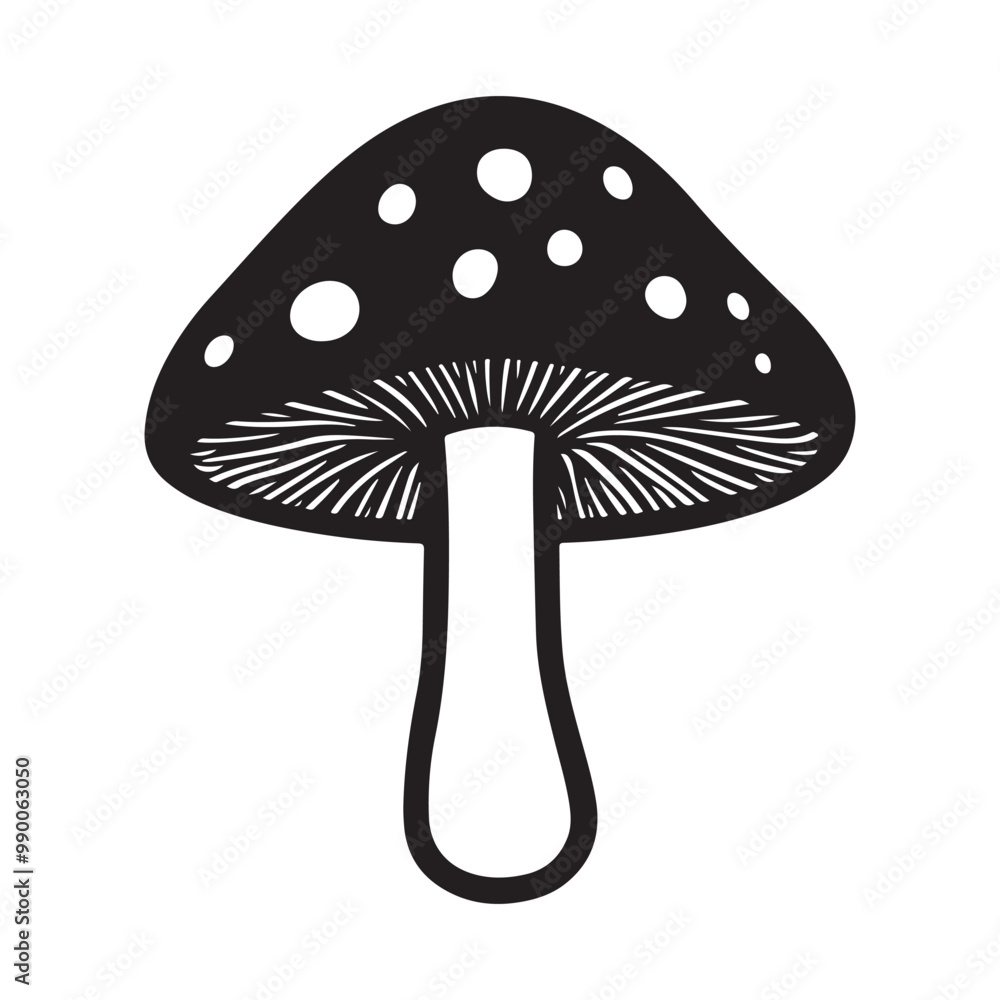 Mushroom Icon silhouette vector on white background, doodle style, Isolated 2d vector illustration in logo, icon, sketch style Mushroom Icon silhouette vector on white background, doodle style, Isolated 2d vector illustration in logo, icon, sketch style