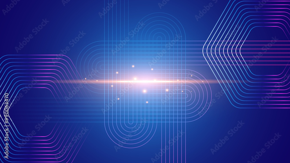 Abstract glowing circle lines on dark blue background. Geometric stripe line art design. Modern shiny blue lines. Futuristic technology concept. Suit for poster, cover, banner, brochure, website Abstract glowing circle lines on dark blue background. Geometric stripe line art design. Modern shiny blue lines. Futuristic technology concept. Suit for poster, cover, banner, brochure, website