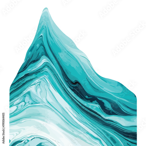 Abstract aquamarine marble wave texture in vector illustration. Cascading aquamarine marble
isolated on white with clipping path