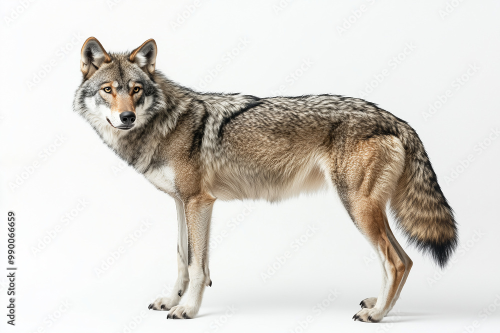 Gray Wolf Standing
A majestic gray wolf standing with an alert posture Gray Wolf Standing
A majestic gray wolf standing with an alert posture