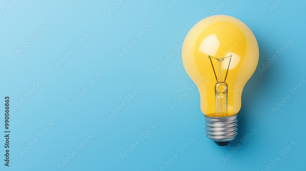 A bright yellow light bulb on a blue background, symbolizing innovation and ideas, perfect for creative and business concepts. A bright yellow light bulb on a blue background, symbolizing innovation and ideas, perfect for creative and business concepts.