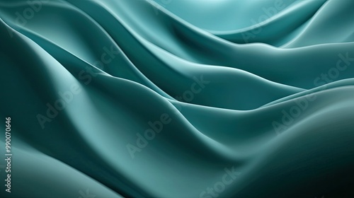 Wallpaper Mural Fluid 3D teal wave background with soft gradients and smooth motion, creating a modern abstract design. Torontodigital.ca