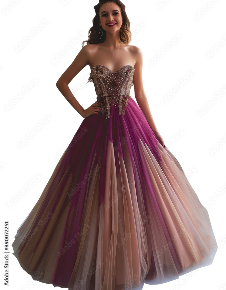 Woman wear color evening dress transparent background Woman wear color evening dress transparent background
