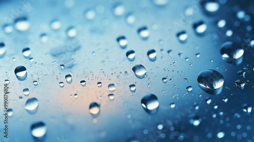 Wallpaper Mural Macro photo of water droplets on a blue background. Torontodigital.ca