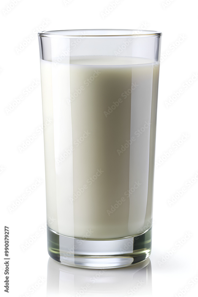 Milk in glass on isolate white background, Clipping path Milk in glass on isolate white background, Clipping path