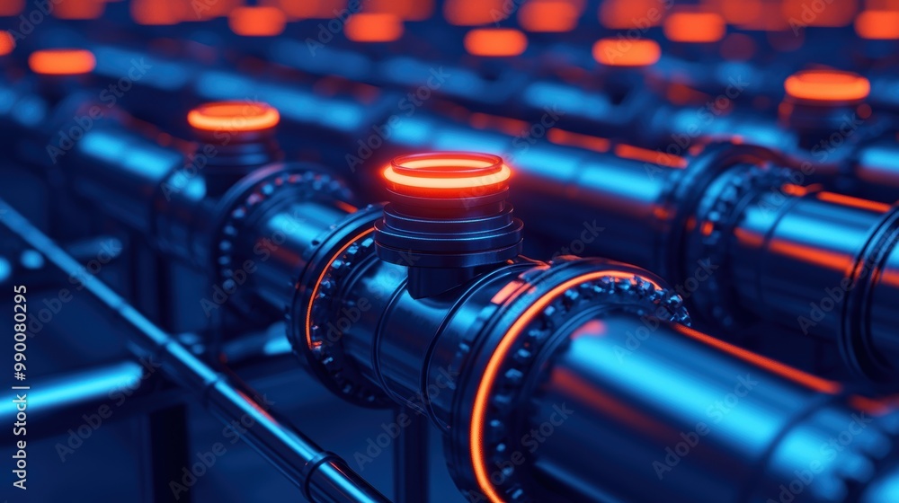 High-Tech Industrial Pipe System with LED Lighting High-Tech Industrial Pipe System with LED Lighting