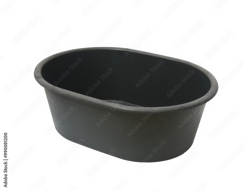 Black plastic cement mixer bucket isolated on white background Black plastic cement mixer bucket isolated on white background