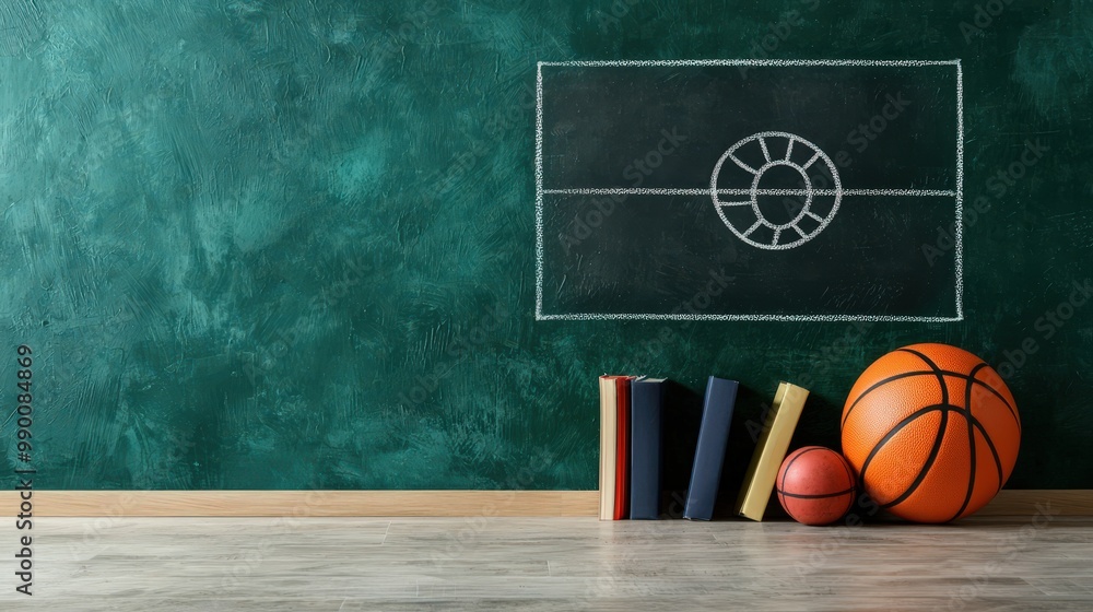 Fototapeta premium Blackboard featuring a list of key principles in sports psychology