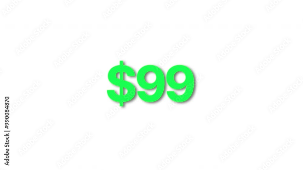 Increase Money Animation, Earning 100 Dollar with White Background Increase Money Animation, Earning 100 Dollar with White Background