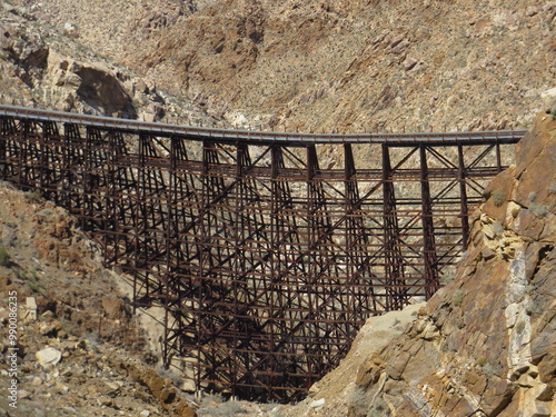Obraz na plátne Goat Canyon Trestle, the Largest Wooden Trestle, Anza Borrego Desert