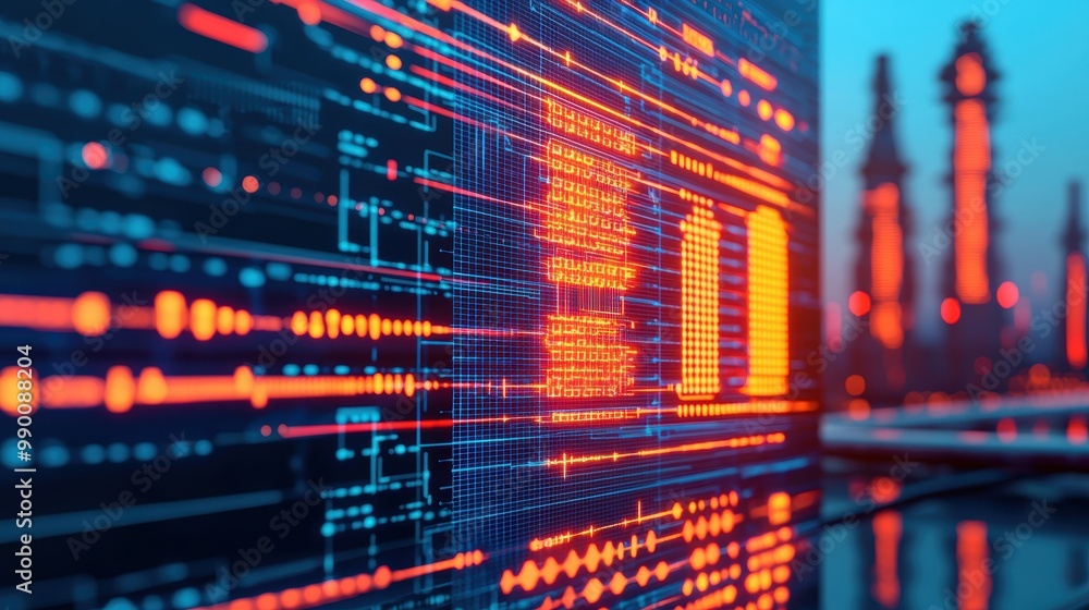 Obraz premium Abstract Data Visualization in Energy Sector