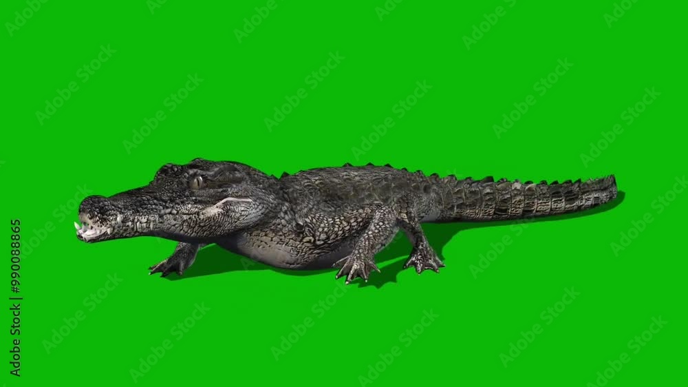 Large American alligator walking on green screen, perfect for wildlife, nature, documentary, and cinematic video projects Large American alligator walking on green screen, perfect for wildlife, nature, documentary, and cinematic video projects