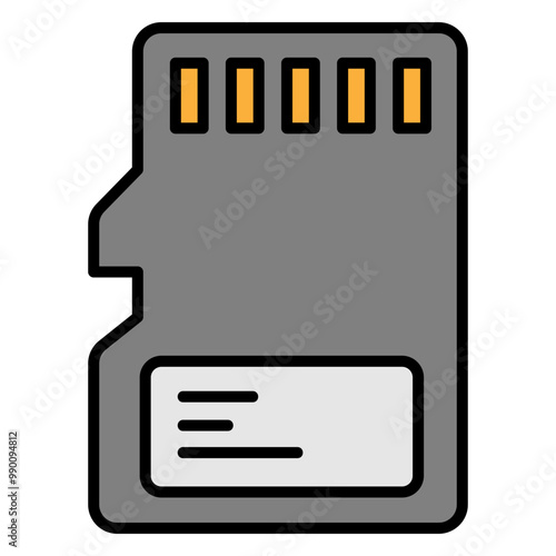 Illustration of Memory Card Filled Icon