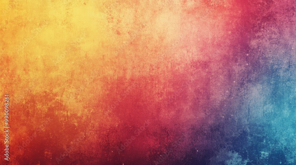 Obraz premium Vivid retro gradient background blending bold colors with a grainy texture, evoking a nostalgic feel.