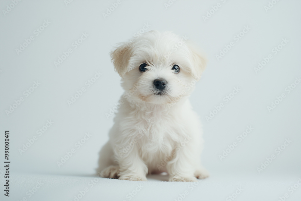 Bichon Frise Puppy
A small Bichon Frise puppy sitting with a fluffy white coat Bichon Frise Puppy
A small Bichon Frise puppy sitting with a fluffy white coat