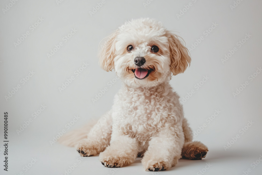 Happy Apricot Poodle
A happy apricot-colored poodle sitting and smiling in a studio setting Happy Apricot Poodle
A happy apricot-colored poodle sitting and smiling in a studio setting