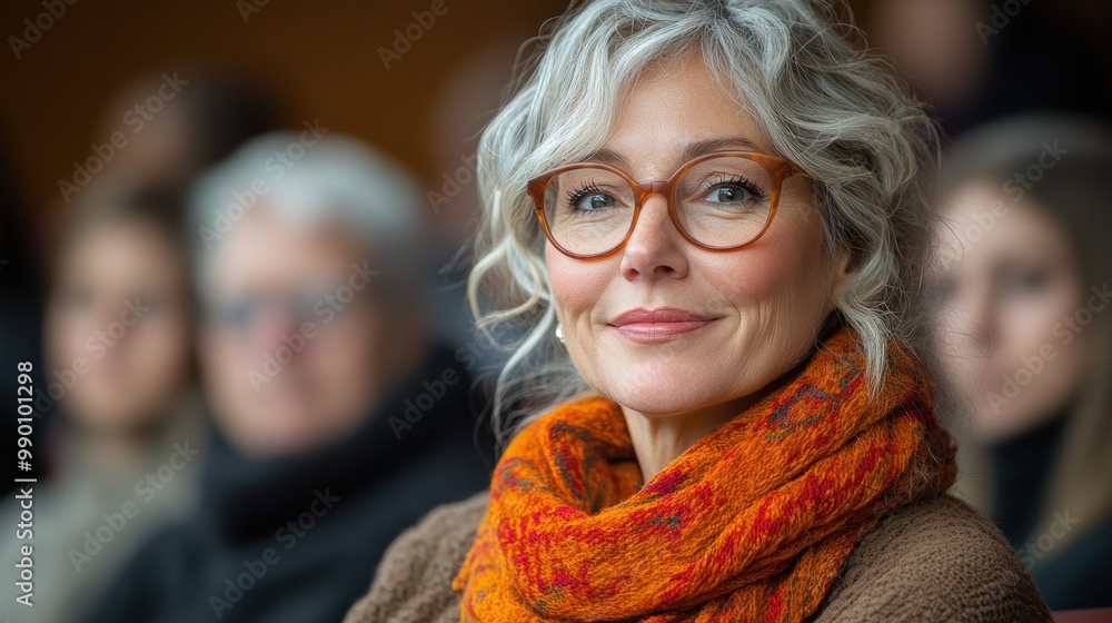 Portrait of a Smiling Woman with Gray Hair Portrait of a Smiling Woman with Gray Hair