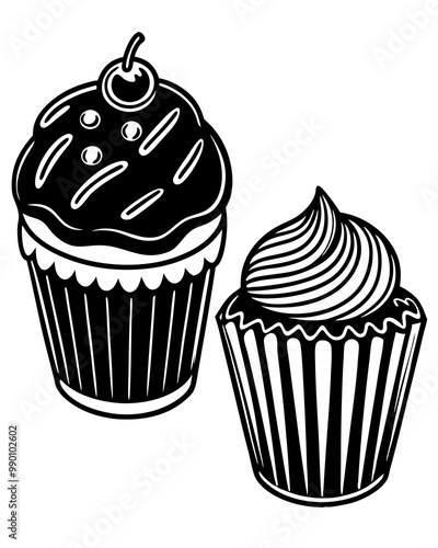 cupcake silhouette vector illustration illustration