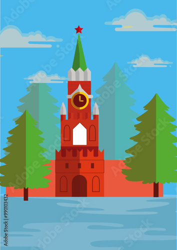 vector illustration of a historic and well-known building