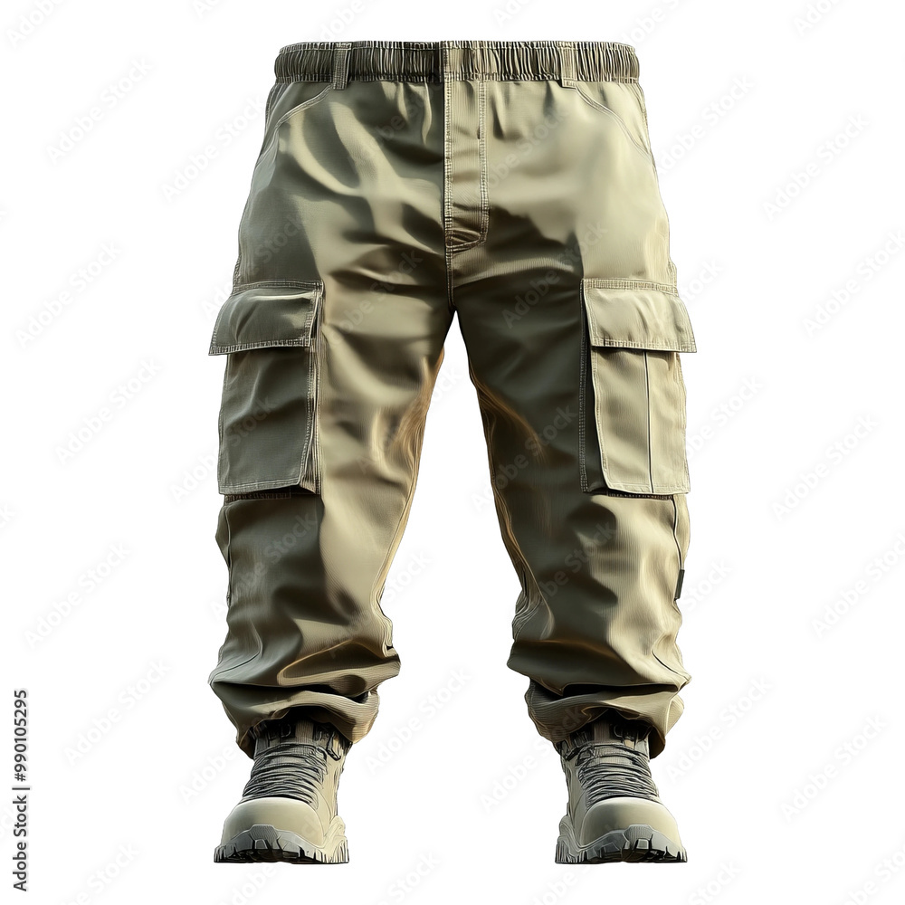 Casual cargo pants with elastic waistband Casual cargo pants with elastic waistband