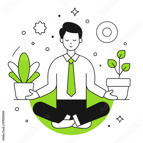 chilling business illustration of a man 