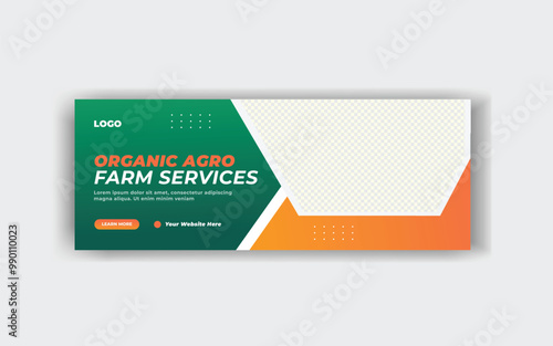
Agriculture services social media cover and web banner template