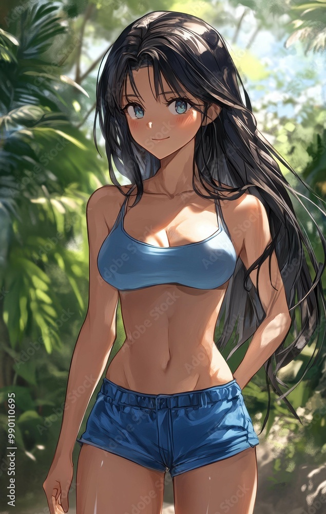 A charming anime girl with big eyes and colorful hair, bringing joy and personality to her vibrant world. A charming anime girl with big eyes and colorful hair, bringing joy and personality to her vibrant world.