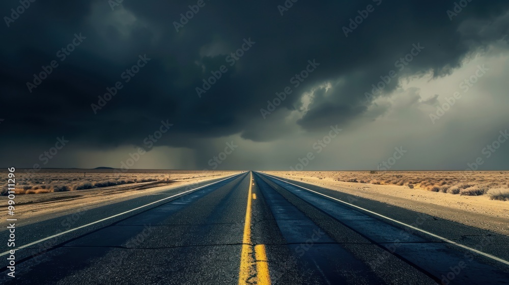 Fototapeta premium Dark Clouds Over Highway