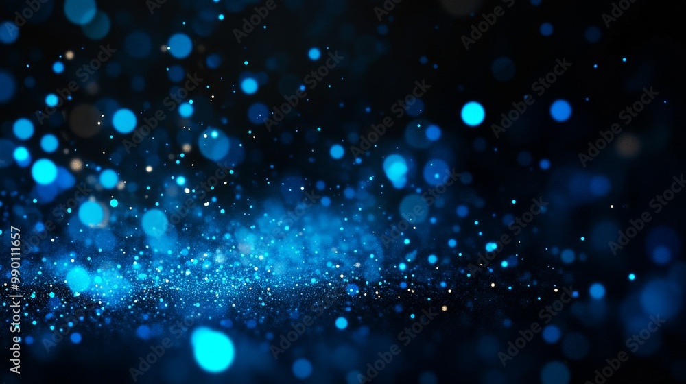 Fototapeta premium Abstract blue light particle background, perfect for creating a sense of magic, wonder, and futuristic technology. Symbolizing energy, motion, digital, and galaxy.