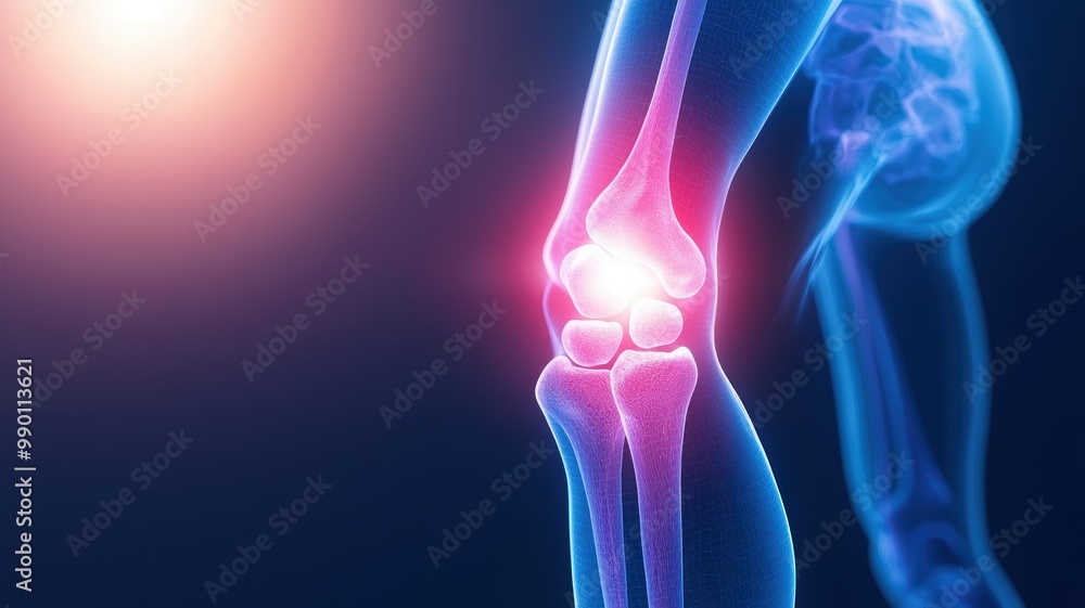 Human Knee Joint Anatomy with Pain Visualization Human Knee Joint Anatomy with Pain Visualization