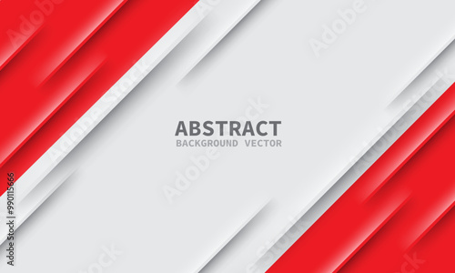 Abstract red white geometric slash grey shadow line white blank space for text place design modern background vector