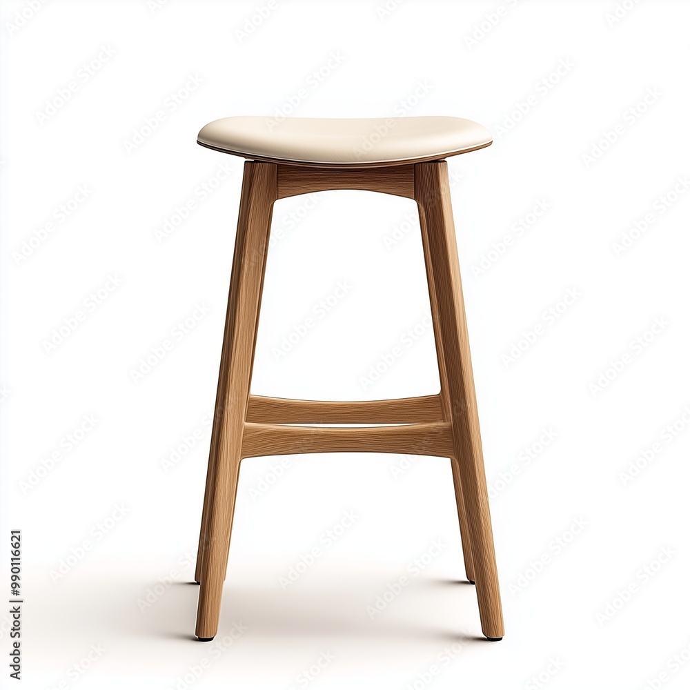Wooden Bar Stool with Upholstered Seat. Wooden Bar Stool with Upholstered Seat.
