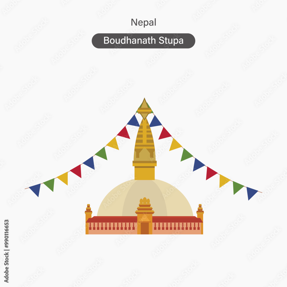 Naklejka premium Nepal, Boudhanath Stupa