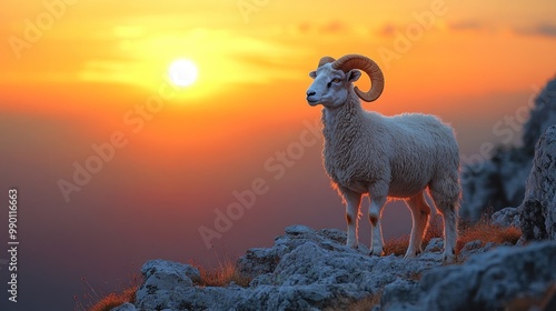 Ram at Sunset photo