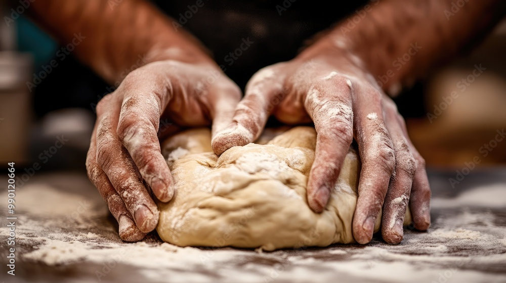 Kneading Dough with Floury Hands Kneading Dough with Floury Hands