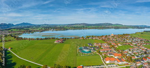 Panoramablick zum Forggensee über Schwangau im Allgäuer Königswinkel photo