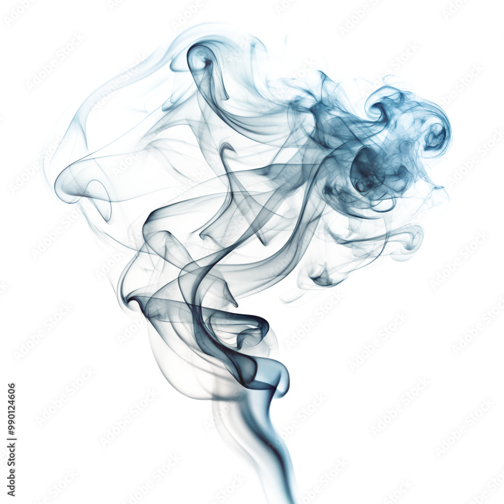 Fototapeta premium Smoke or steam swirl isolated with transparent curves. Isolated smoke flow cloud as a design element