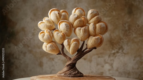 Bread Tree: A Delightful Food Sculpture photo