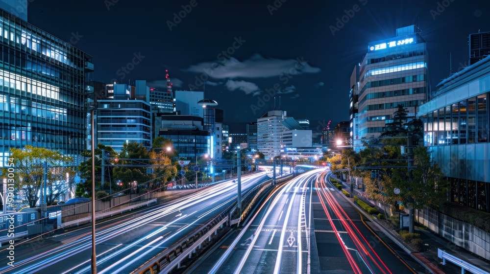 Fototapeta premium Night Lights in Tokyo