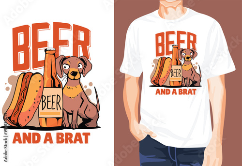 Beer brat t-shirt design unique idea