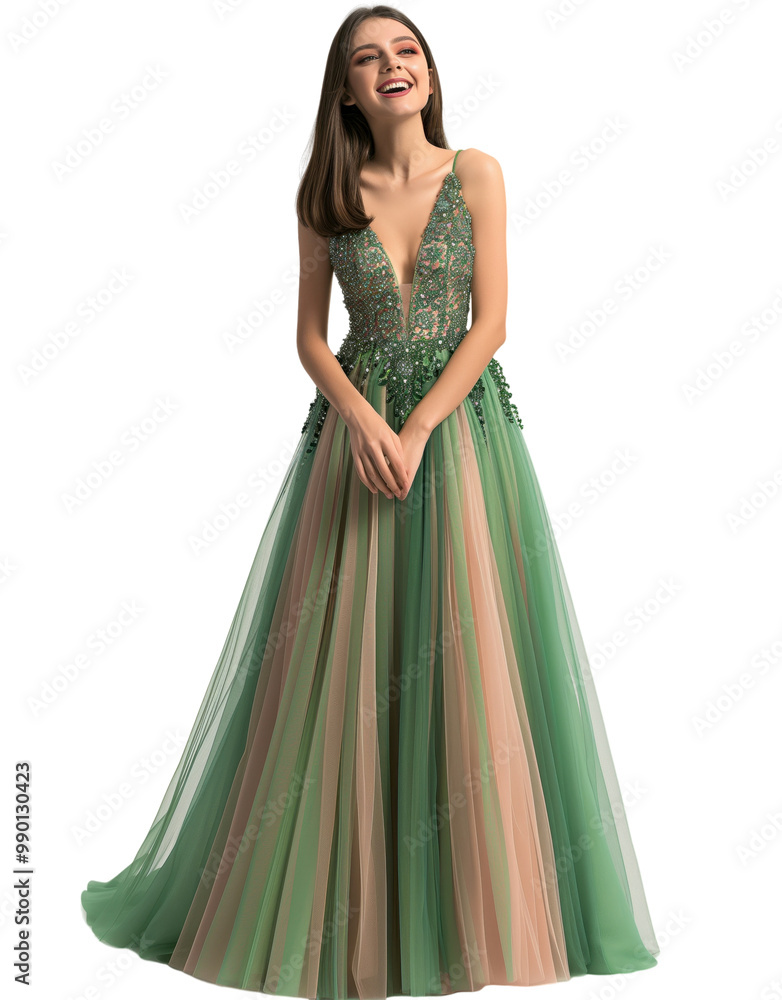 Woman wear color evening dress transparent background Woman wear color evening dress transparent background