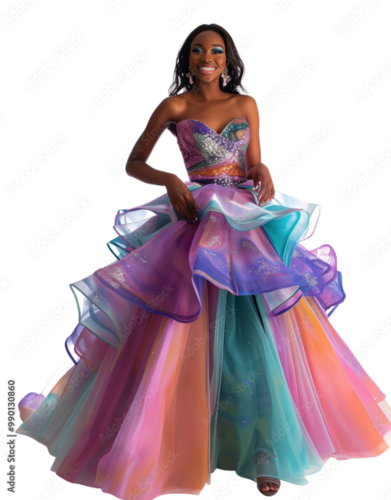Woman wear color evening dress transparent background Woman wear color evening dress transparent background