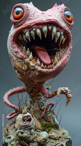 Creepy Fantasy Creature Sculpture: A Nightmarish Vision