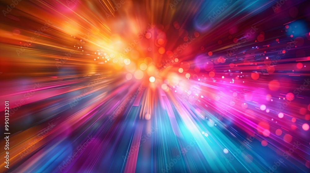 Abstract Background with Colorful Light Streaks and Bokeh Abstract Background with Colorful Light Streaks and Bokeh