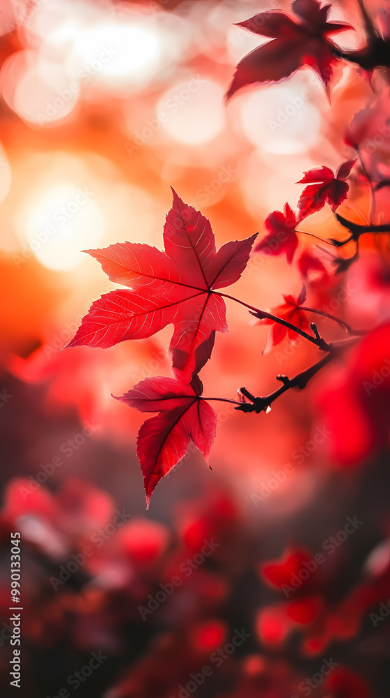 Autumn maple leaves under the sunlight Autumn maple leaves under the sunlight