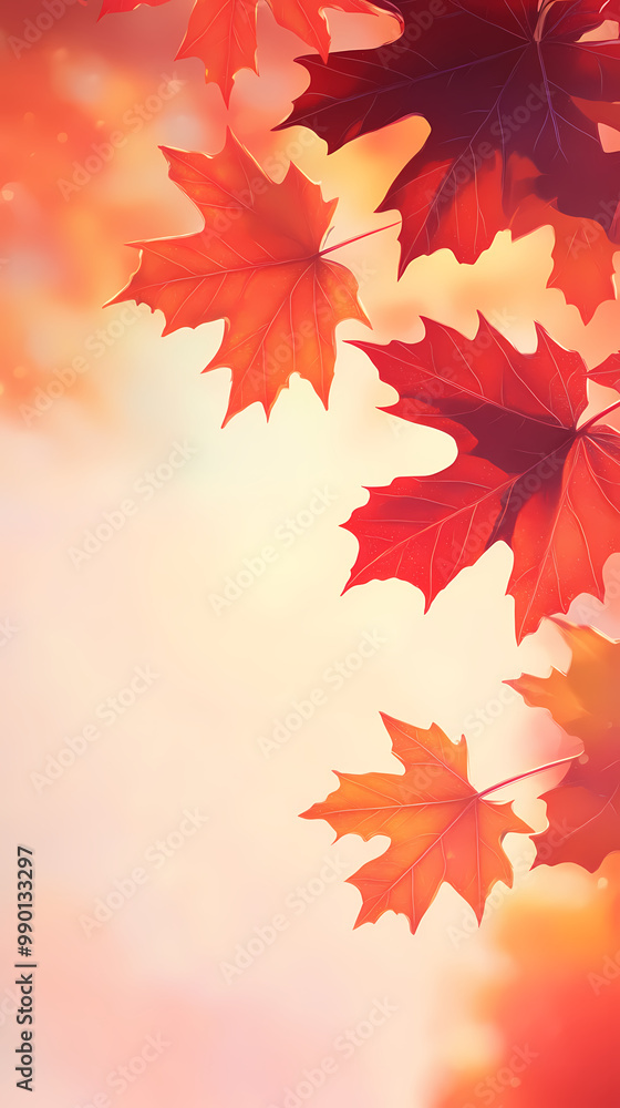 Autumn maple leaves under the sunlight Autumn maple leaves under the sunlight