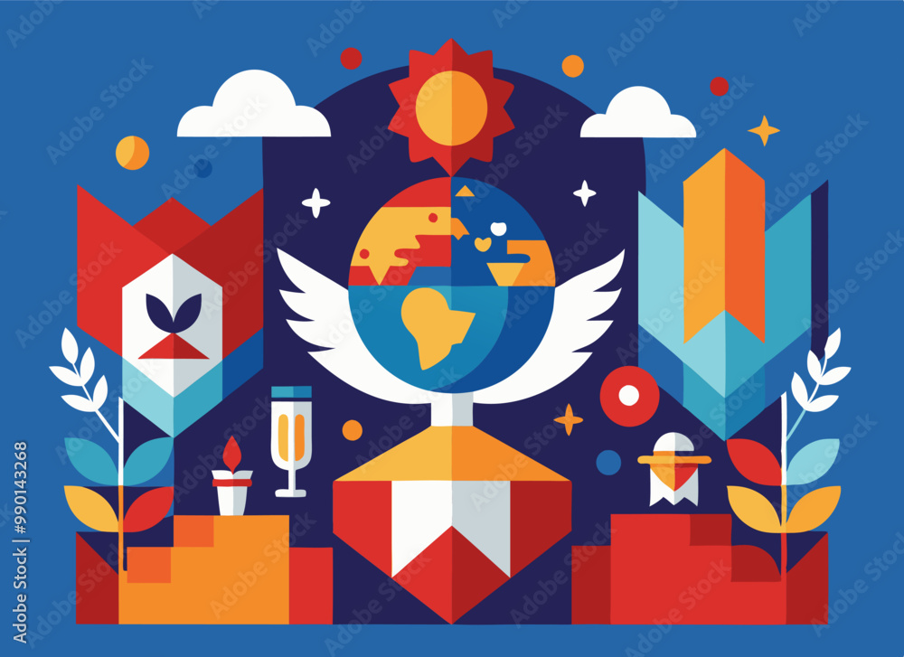 Obraz premium Abstract minimalist design celebrating international day of democracy