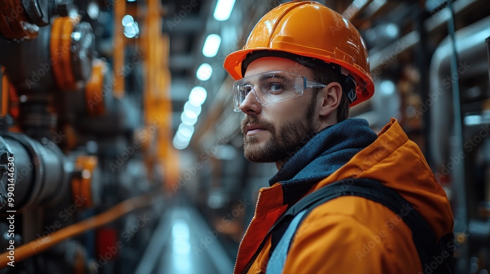 Industrial Worker in Safety Gear Industrial Worker in Safety Gear