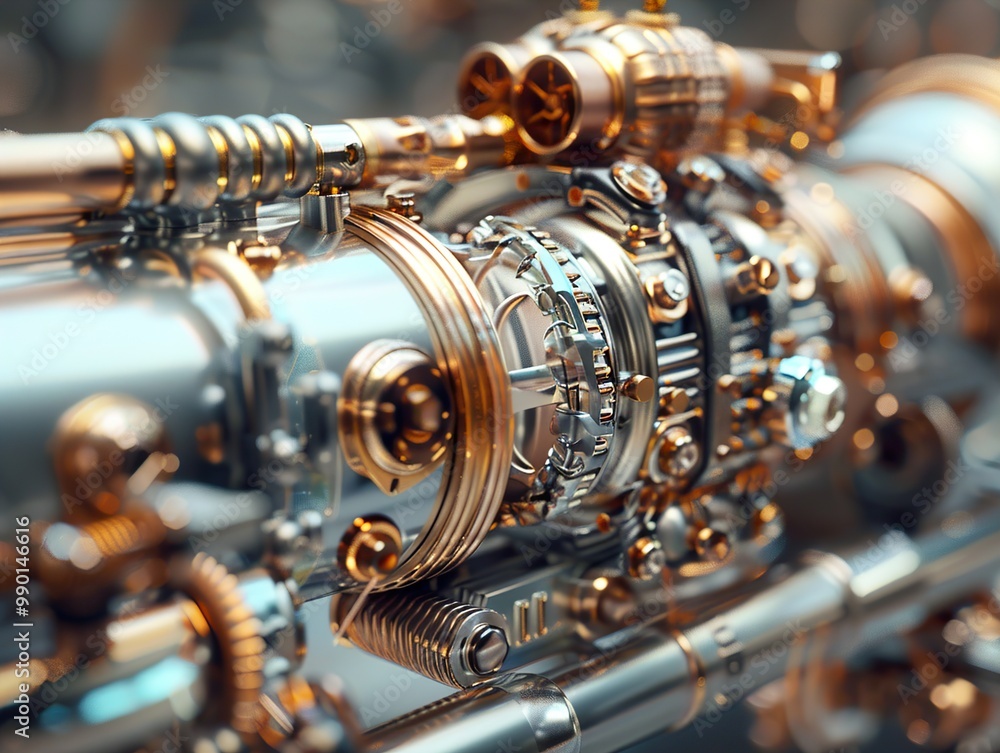 Steampunk Engine: A Close-Up Look at Intricate Gears and Mechanisms Steampunk Engine: A Close-Up Look at Intricate Gears and Mechanisms